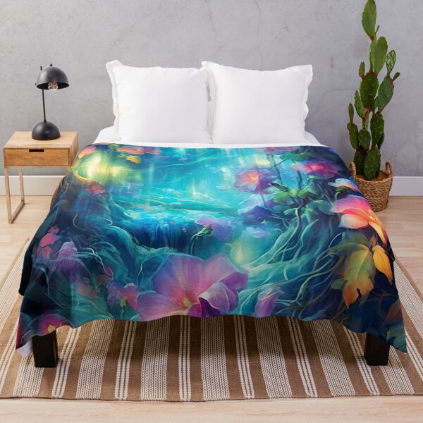 Item preview, Glowing hibiscus and garden painting 5 designed and sold by Art by Lilia.