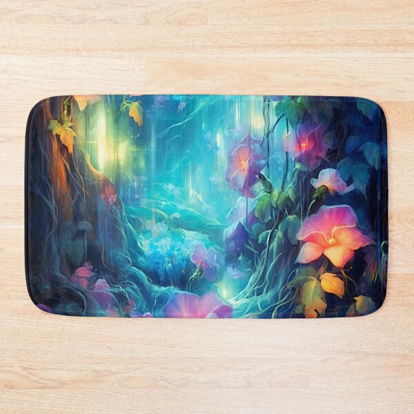 Item preview, Glowing hibiscus and garden painting 5 designed and sold by Art by Lilia.
