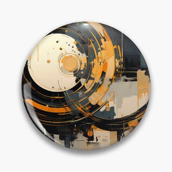 Artikelvorschau, Abstract art circles bold lines and colours black yellow grey cream entworfen und verkauft von MTJ-Mushrooms.