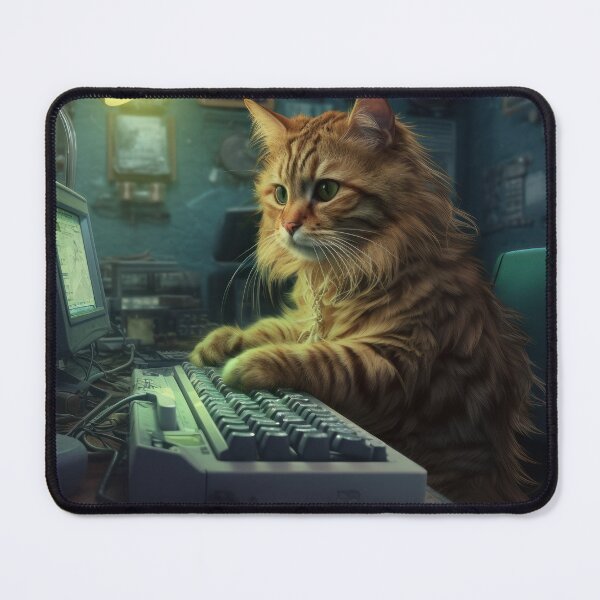 Feline IT Specialist Mouse Pad