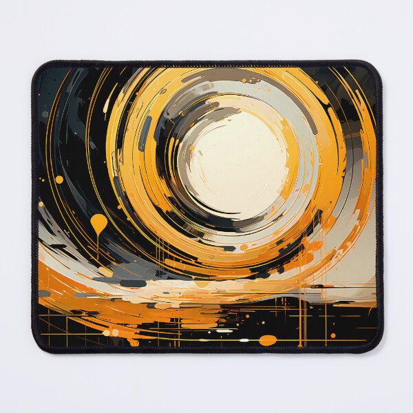 Artikelvorschau, Abstract art circles bold lines and colours black yellow grey cream entworfen und verkauft von MTJ-Mushrooms.
