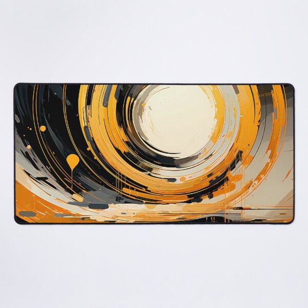 Artikelvorschau, Abstract art circles bold lines and colours black yellow grey cream entworfen und verkauft von MTJ-Mushrooms.