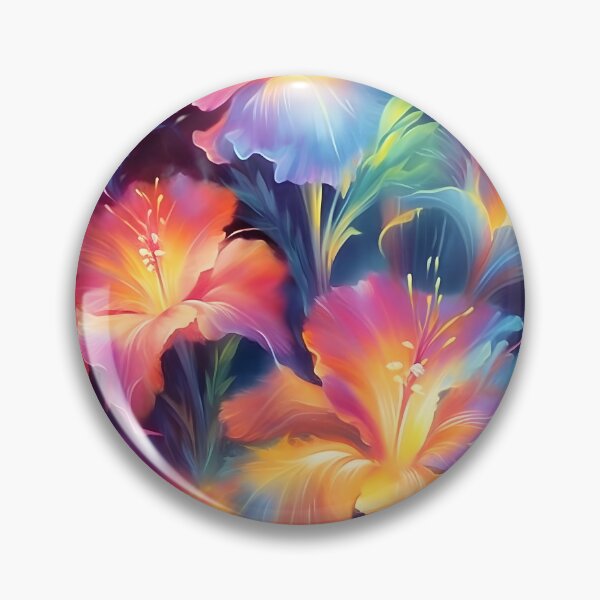 Item preview, Glowing hibiscus and garden painting 6 designed and sold by Art by Lilia.