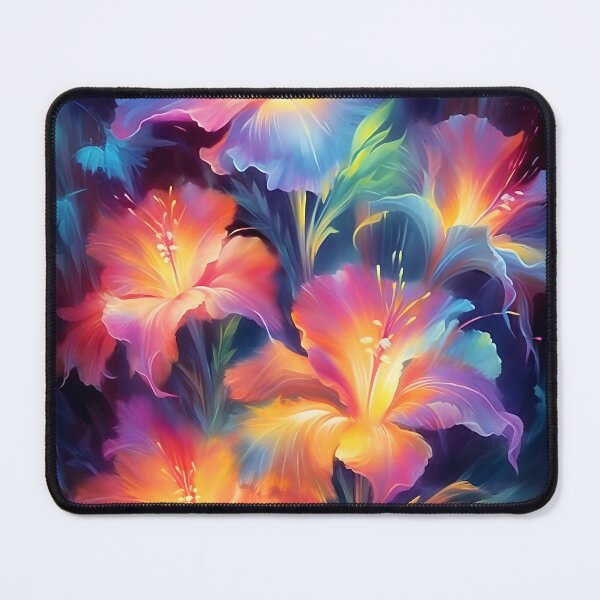 Item preview, Glowing hibiscus and garden painting 6 designed and sold by Art by Lilia.