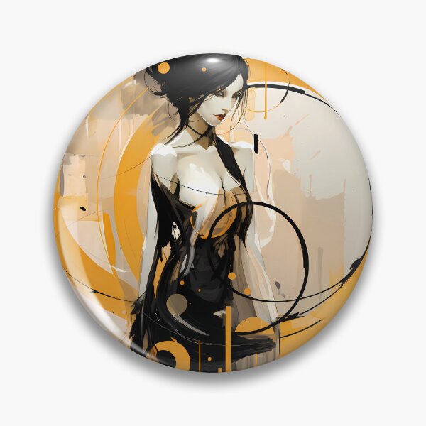 Artikelvorschau, Abstract art circles bold lines and colours black yellow grey cream entworfen und verkauft von MTJ-Mushrooms.