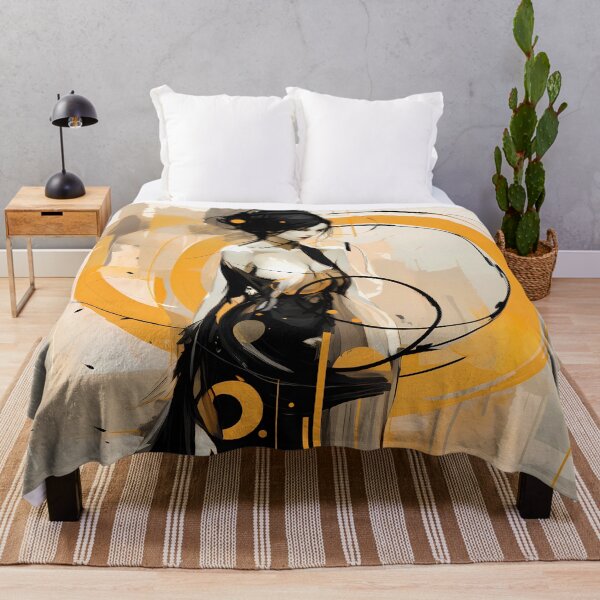 Item preview, Abstract art circles bold lines and colours black yellow grey cream designed and sold by MTJ-Mushrooms.