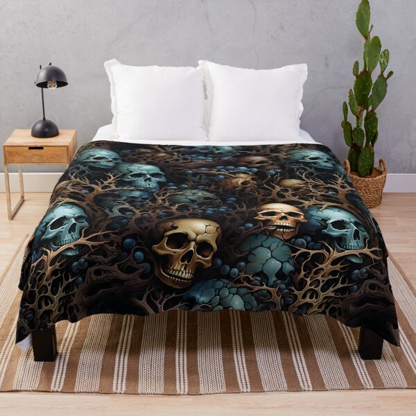 Item preview, Bones and Berries: Fall Skull Pattern designed and sold by 20th-eclipse.