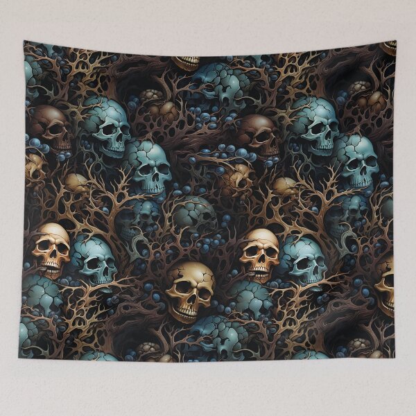 Item preview, Bones and Berries: Fall Skull Pattern designed and sold by 20th-eclipse.