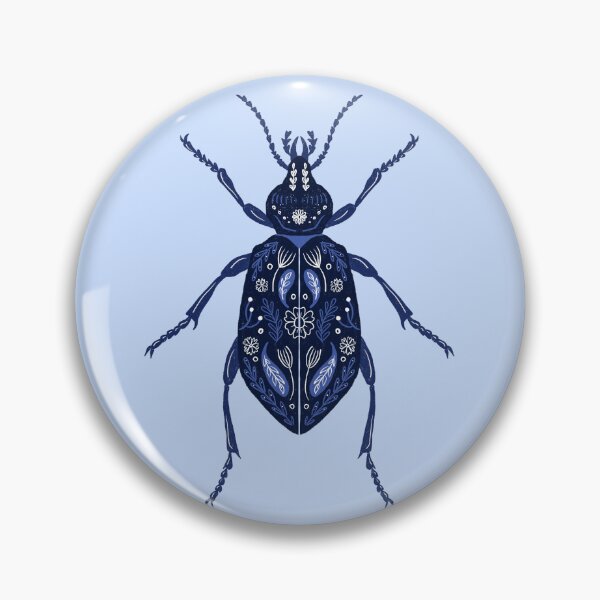 Item preview, Folksy blue beetle designed and sold by NoBra-Store.