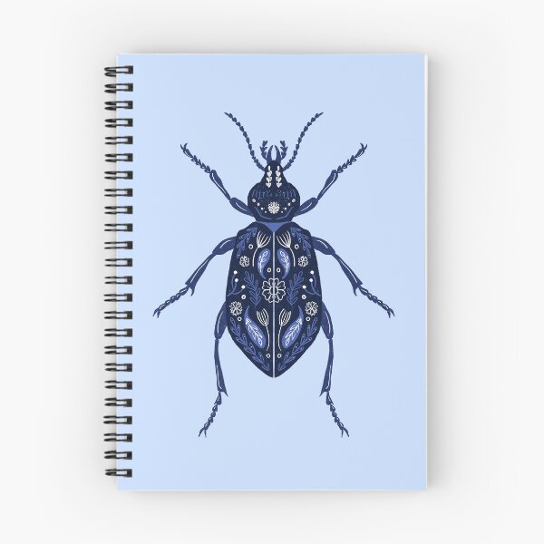 Item preview, Folksy blue beetle designed and sold by NoBra-Store.