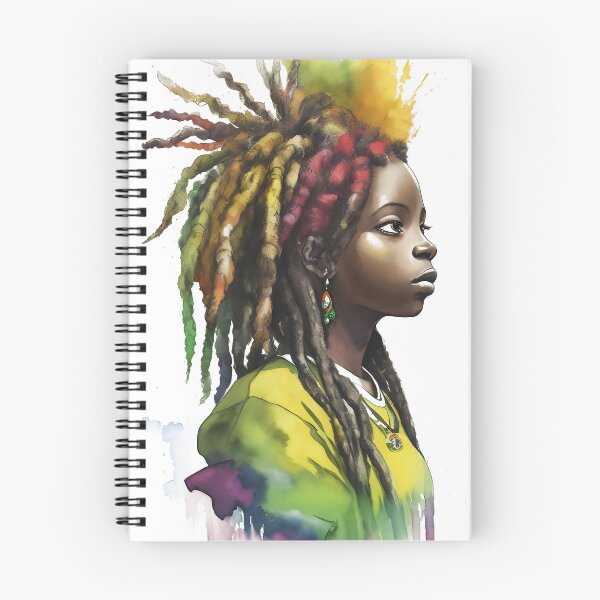 Item preview, Rasta Girl with Dreadlocks Watercolor design designed and sold by EddieBalevo.