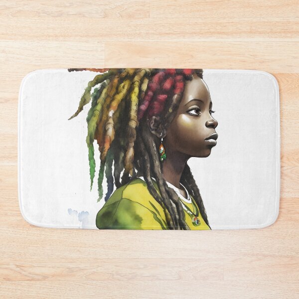 Item preview, Rasta Girl with Dreadlocks Watercolor design designed and sold by EddieBalevo.