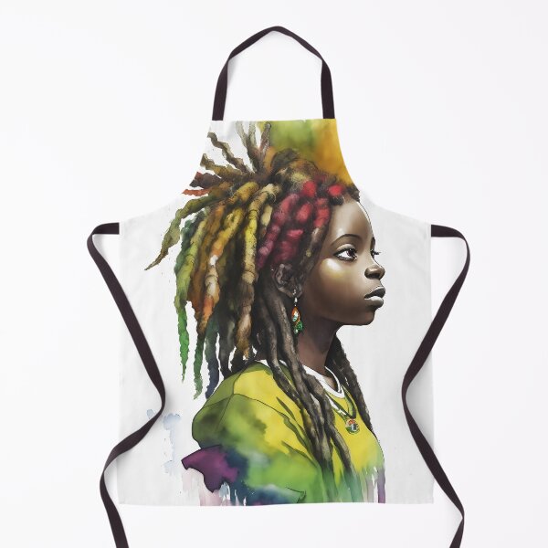 Item preview, Rasta Girl with Dreadlocks Watercolor design designed and sold by EddieBalevo.