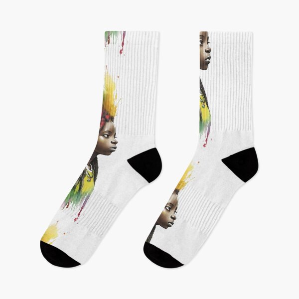 Item preview, Rasta Girl with Dreadlocks Watercolor design designed and sold by EddieBalevo.