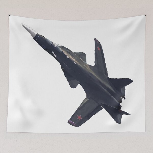 Item preview, Sukhoi Su 47 Berkut Fighter Jet turning right Russian Air Force Illustration drawing art designed and sold by AfterburnerOne.