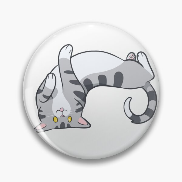 Item preview, Rolling gray tabby blep designed and sold by CreationsByBear.
