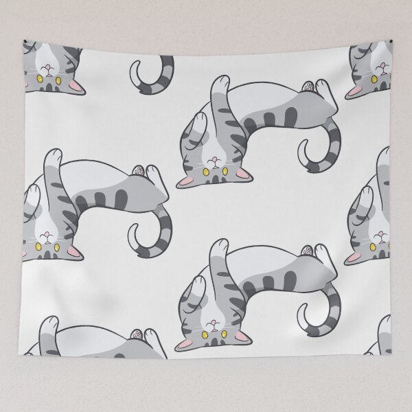 Item preview, Rolling gray tabby blep designed and sold by CreationsByBear.