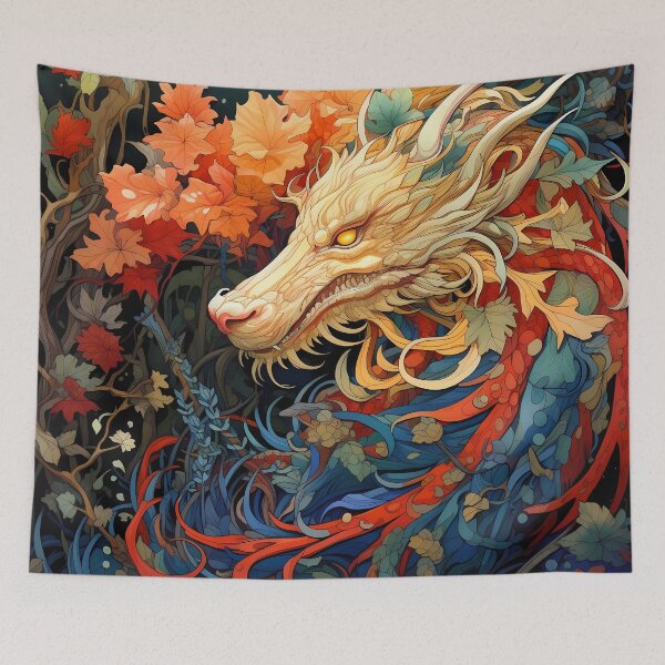 Item preview, Dragon Post-Apocalyptic Era Vibrant Colors Floral designed and sold by MTJ-Mushrooms.