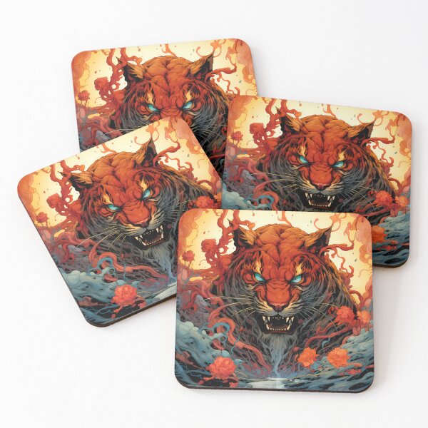 Item preview, Tiger Post-Apocalyptic Era Vibrant Colors Floral designed and sold by MTJ-Mushrooms.