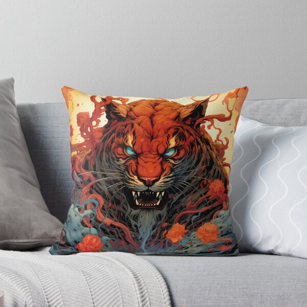 Item preview, Tiger Post-Apocalyptic Era Vibrant Colors Floral designed and sold by MTJ-Mushrooms.
