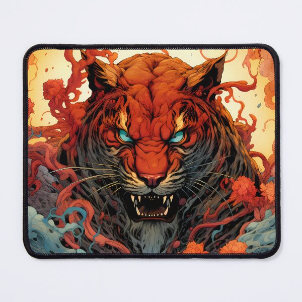 Item preview, Tiger Post-Apocalyptic Era Vibrant Colors Floral designed and sold by MTJ-Mushrooms.