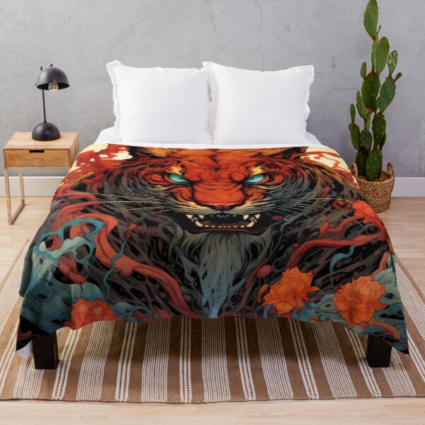 Item preview, Tiger Post-Apocalyptic Era Vibrant Colors Floral designed and sold by MTJ-Mushrooms.