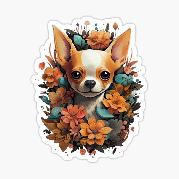 Blooming Chihuahua Sticker