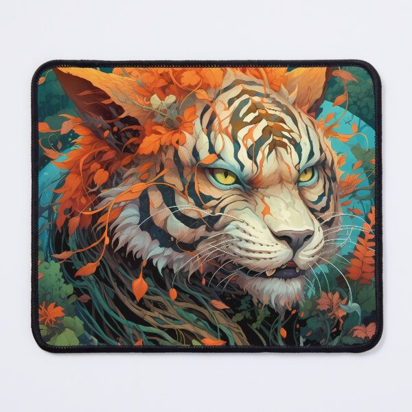 Item preview, Tiger Post-Apocalyptic Era Vibrant Colors Floral designed and sold by MTJ-Mushrooms.