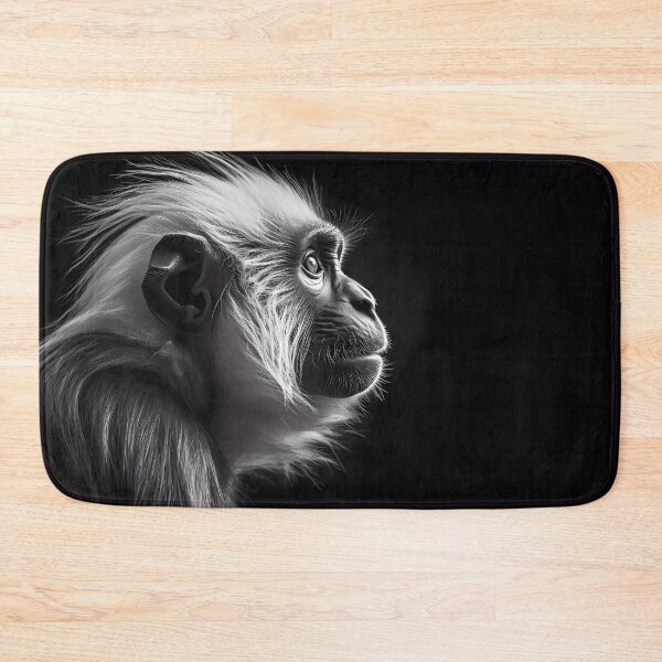 Item preview, Old Langur in a Black and White Portrait: A Glimpse into the Wisdom and Serenity of Age designed and sold by SingularityGeek.