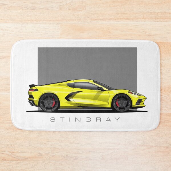 Artikelvorschau, Chevy Corvette C8 Blaue Illustration entworfen und verkauft von blackdogshop.