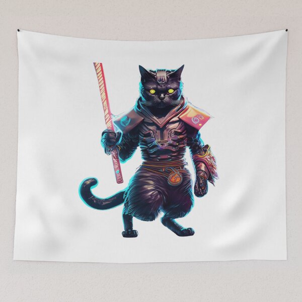 Item preview, Cyberpunk-Katze/cat in Samurai Armor 5 designed and sold by Finity Atelier.