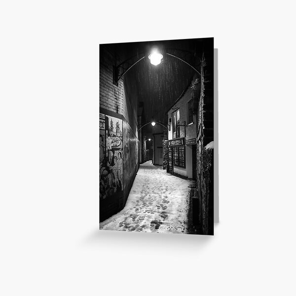 Ulverston Alley B&W Greeting Card