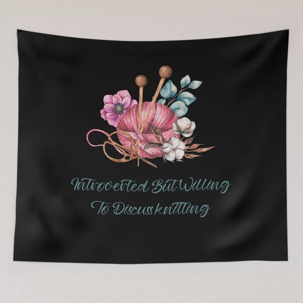 Item preview, Introverted But Willing To Discuss Knitting designed and sold by Dominika Bednarska.