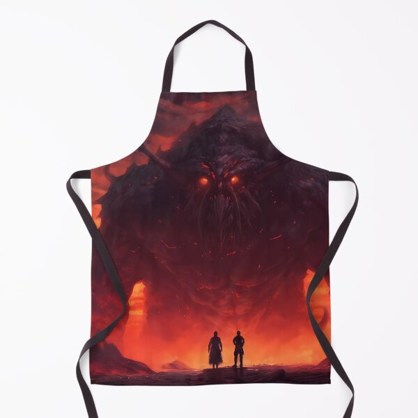 Item preview, Warriors Confronting the Stone Guardian: A Battle Amidst Volcanic Fury designed and sold by SingularityGeek.