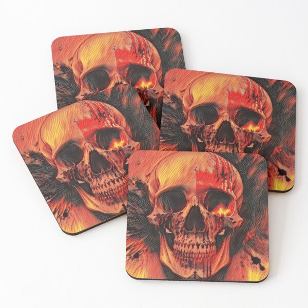 Item preview, Flaming screaming skull designed and sold by rhino715.