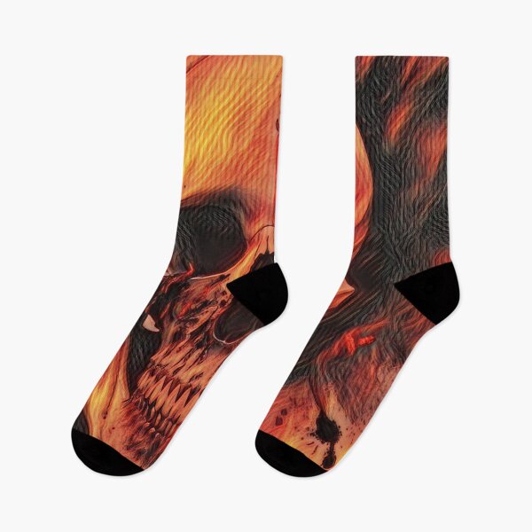 Item preview, Flaming screaming skull designed and sold by rhino715.