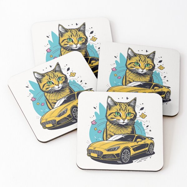 Artikelvorschau, Katze mit Sportwagen entworfen und verkauft von AICreatorin.