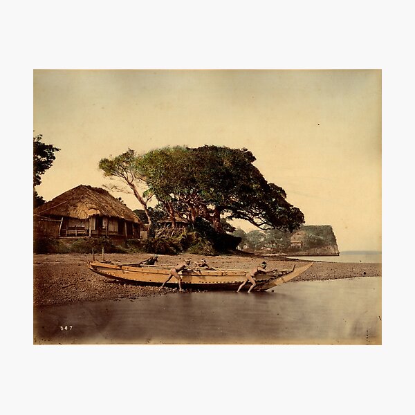 Japanese fishing village, Honmoku Photographic Print