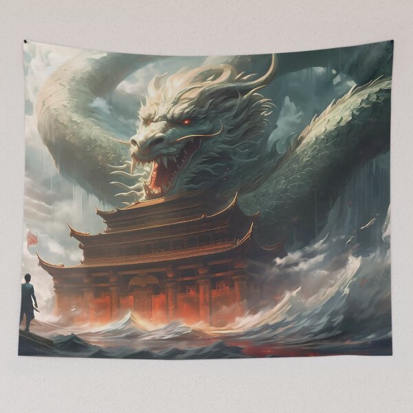 Item preview, White Asian Dragon: Guardian of the Sacred Temple designed and sold by SingularityGeek.
