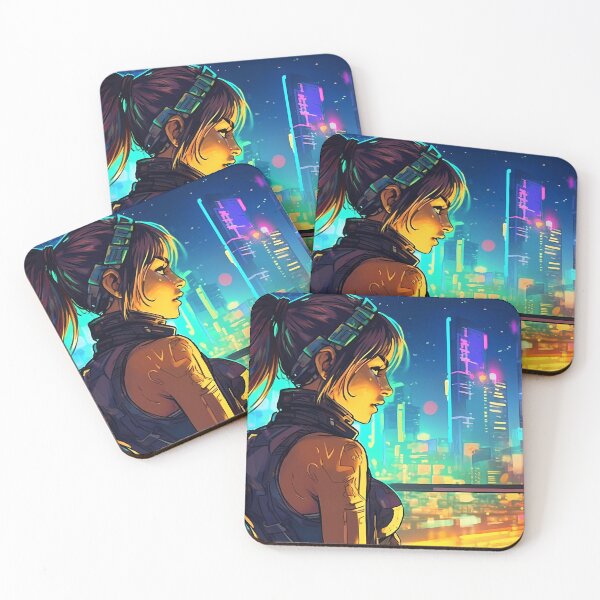 Item preview, Young Cyborg Girl: Neon Lights and the Gaze of Tomorrow designed and sold by SingularityGeek.