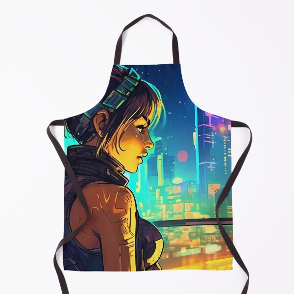 Item preview, Young Cyborg Girl: Neon Lights and the Gaze of Tomorrow designed and sold by SingularityGeek.