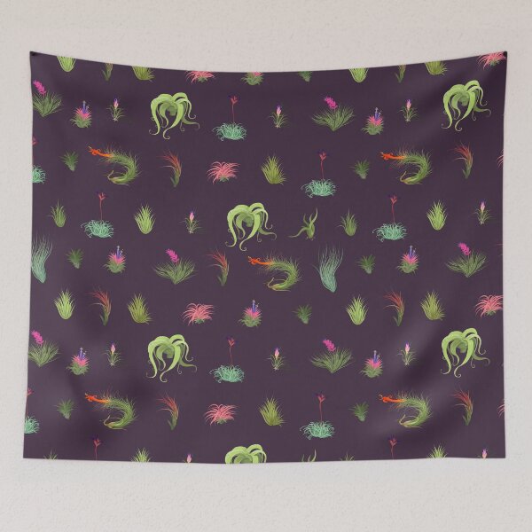 Item preview, Airplant Repeating Pattern Refreshed dark purple bg designed and sold by Maysoulrose.