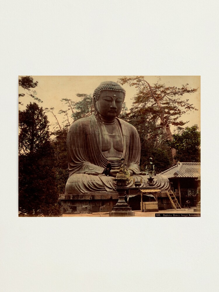 Alternate view of Giant bronze Buddha, daibutsu, Kamakura, Japan Photographic Print