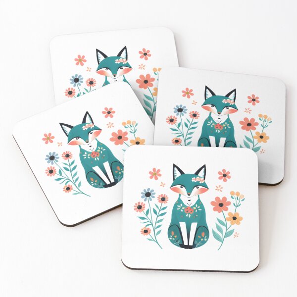 Item preview, Hygge Style Fox and Flowers designed and sold by hyggefolkart.