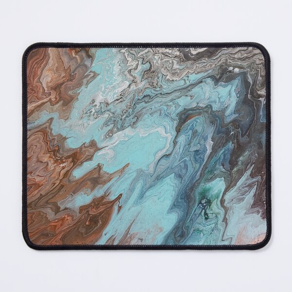 Item preview, Abstract Painting Brown, Copper, Teal & White designed and sold by ScaryHairLady.
