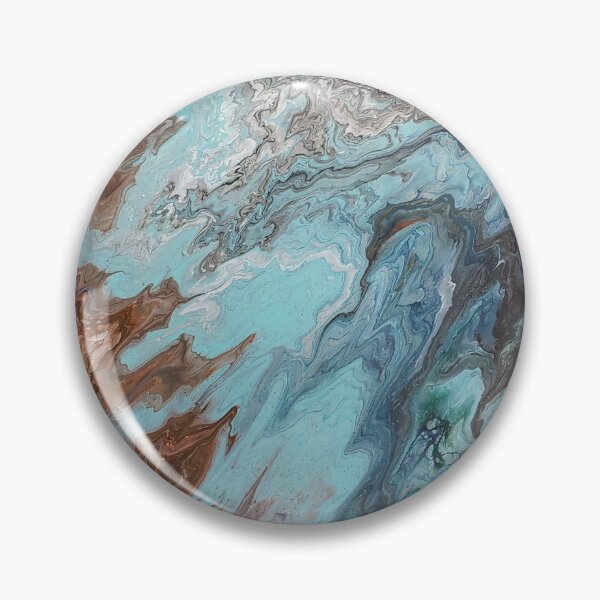 Item preview, Abstract Painting Brown, Copper, Teal & White designed and sold by ScaryHairLady.