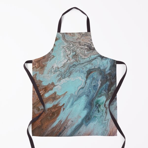 Item preview, Abstract Painting Brown, Copper, Teal & White designed and sold by ScaryHairLady.