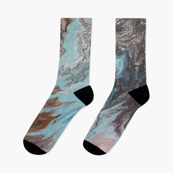 Item preview, Abstract Painting Brown, Copper, Teal & White designed and sold by ScaryHairLady.