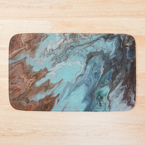 Item preview, Abstract Painting Brown, Copper, Teal & White designed and sold by ScaryHairLady.
