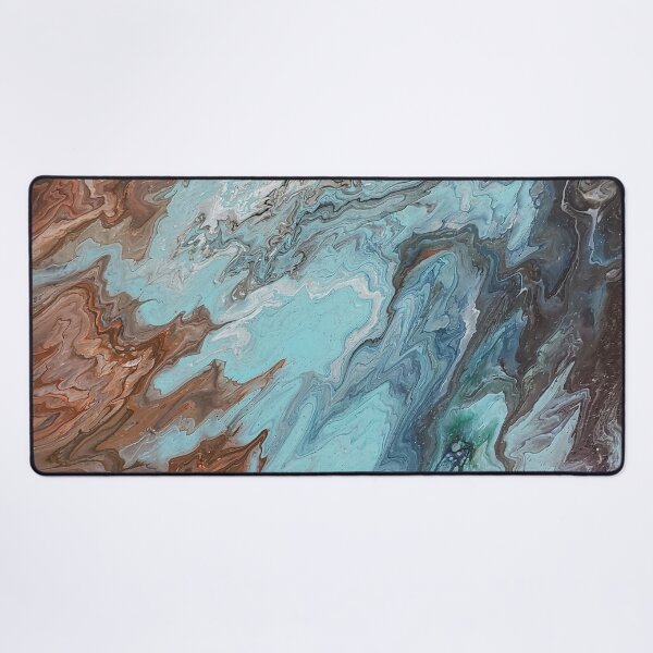 Item preview, Abstract Painting Brown, Copper, Teal & White designed and sold by ScaryHairLady.